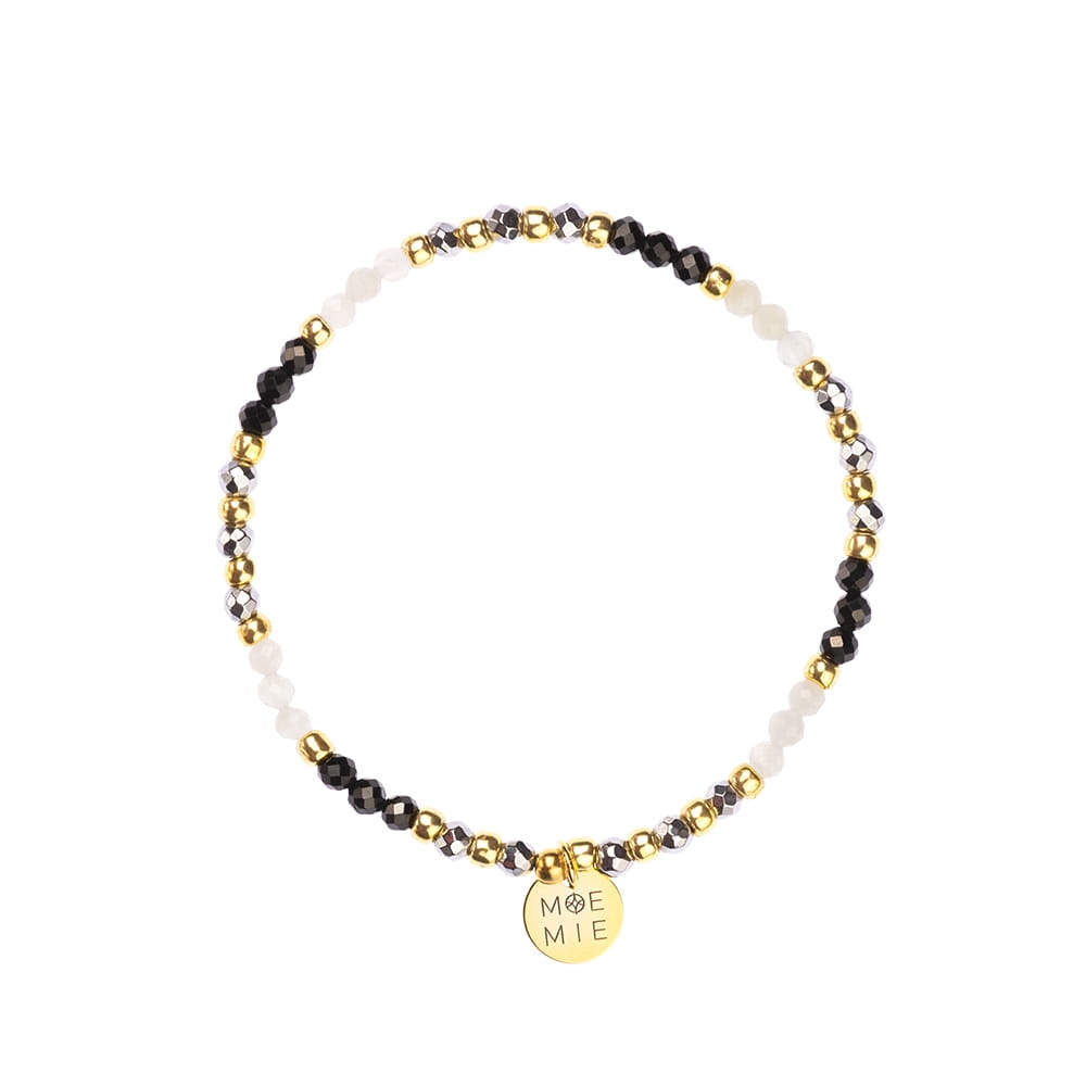 Bransoletka na gumce z hematytem Disco